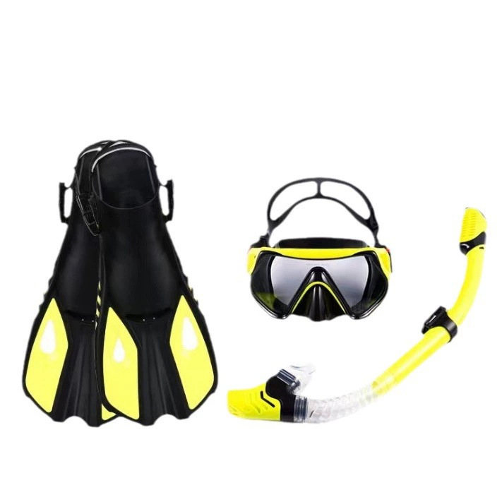 Cross-border snorkeling sanbao diving mask HD large frame diving goggles breathing tube flippers three-piece set factory wholesale