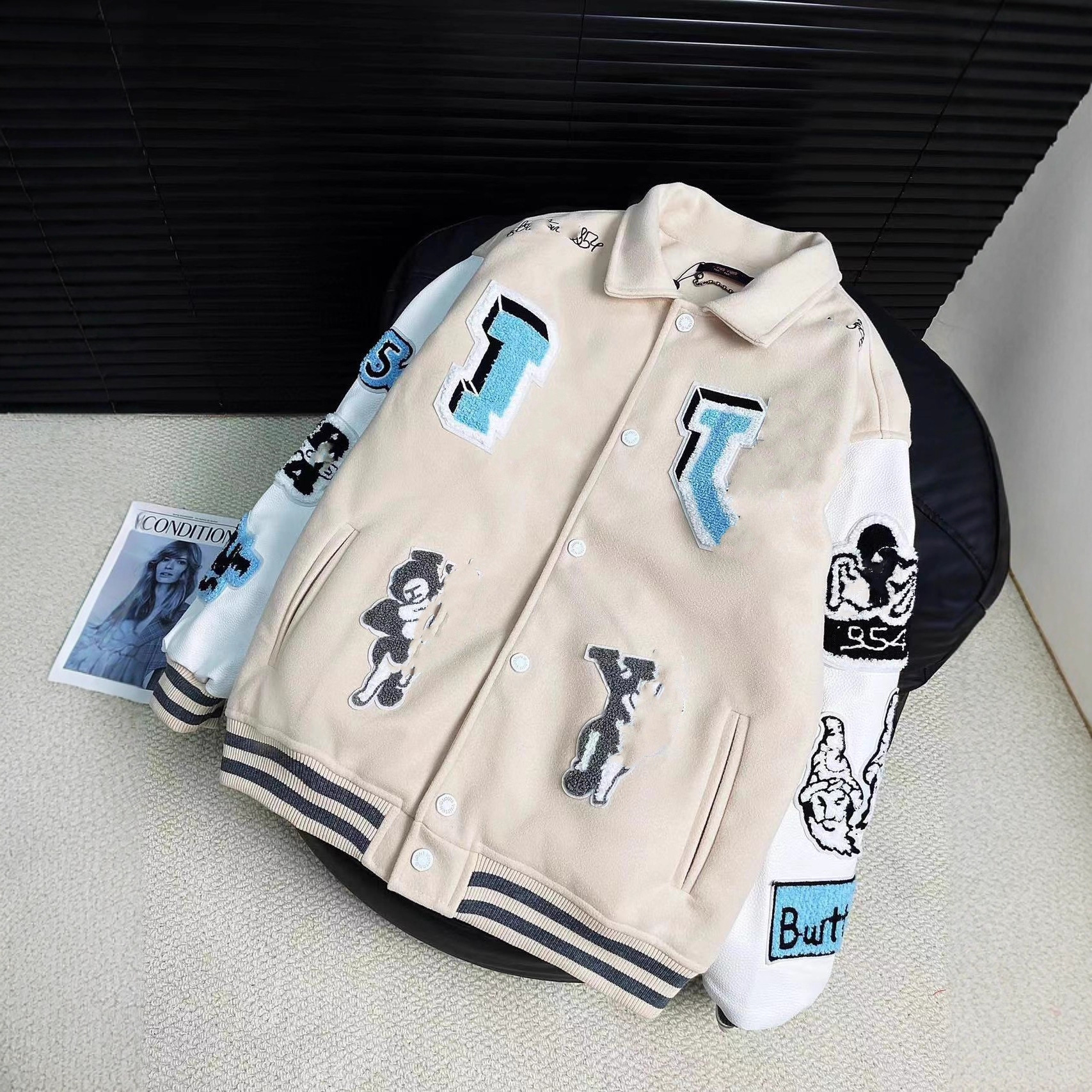 High Version Lujia 2025 New Letter Towel Embroidered Ten Thousand Stitches Embroidered Baseball Jacket Jacket for Men and Women