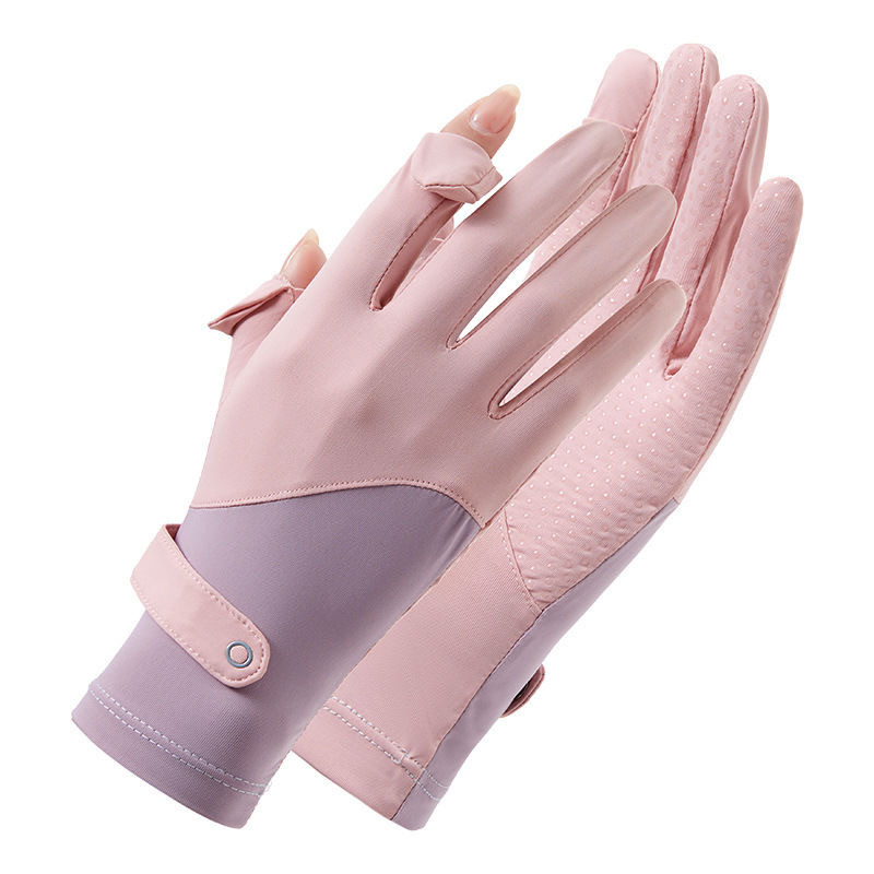 Summer Thin Ice Silk Gloves Sun Protection Riding Fishing Non-slip Breathable Outdoor Sports Touch Screen UV Protection Gloves