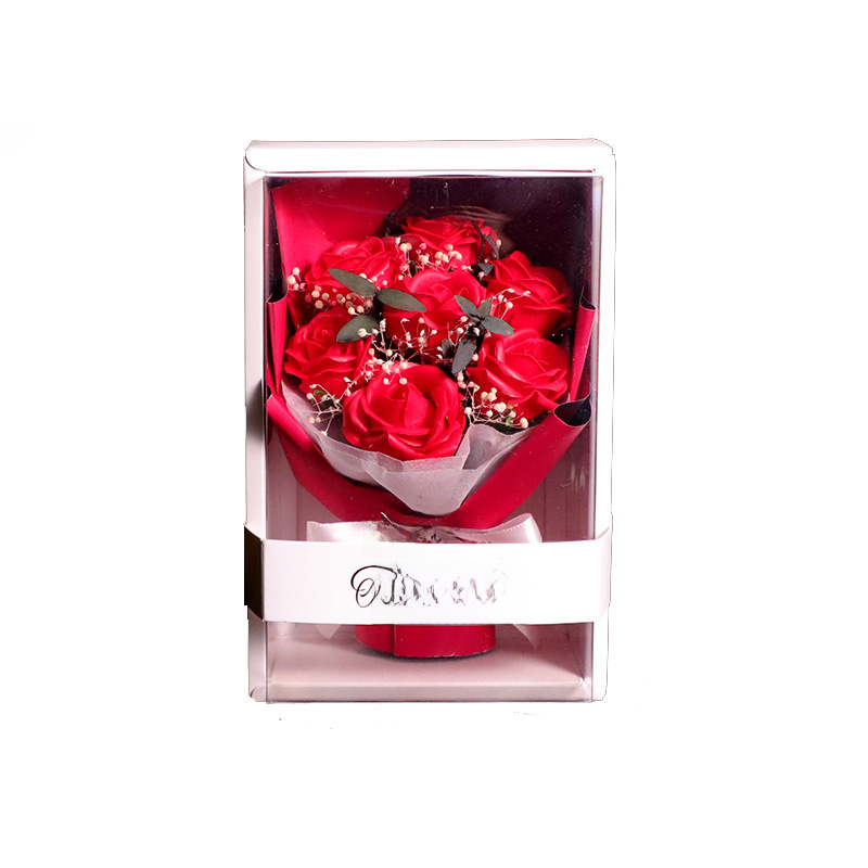 Soap Flower Valentine's Day Teacher's Day Gift Simulated Rose Small Bouquet Finished Product for Girlfriend's Birthday Creative Gift