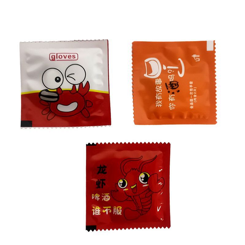 Disposable Gloves Plastic Transparent Thickeneded Durable Food Grade Foodie Crab Lobster Creative Packaging