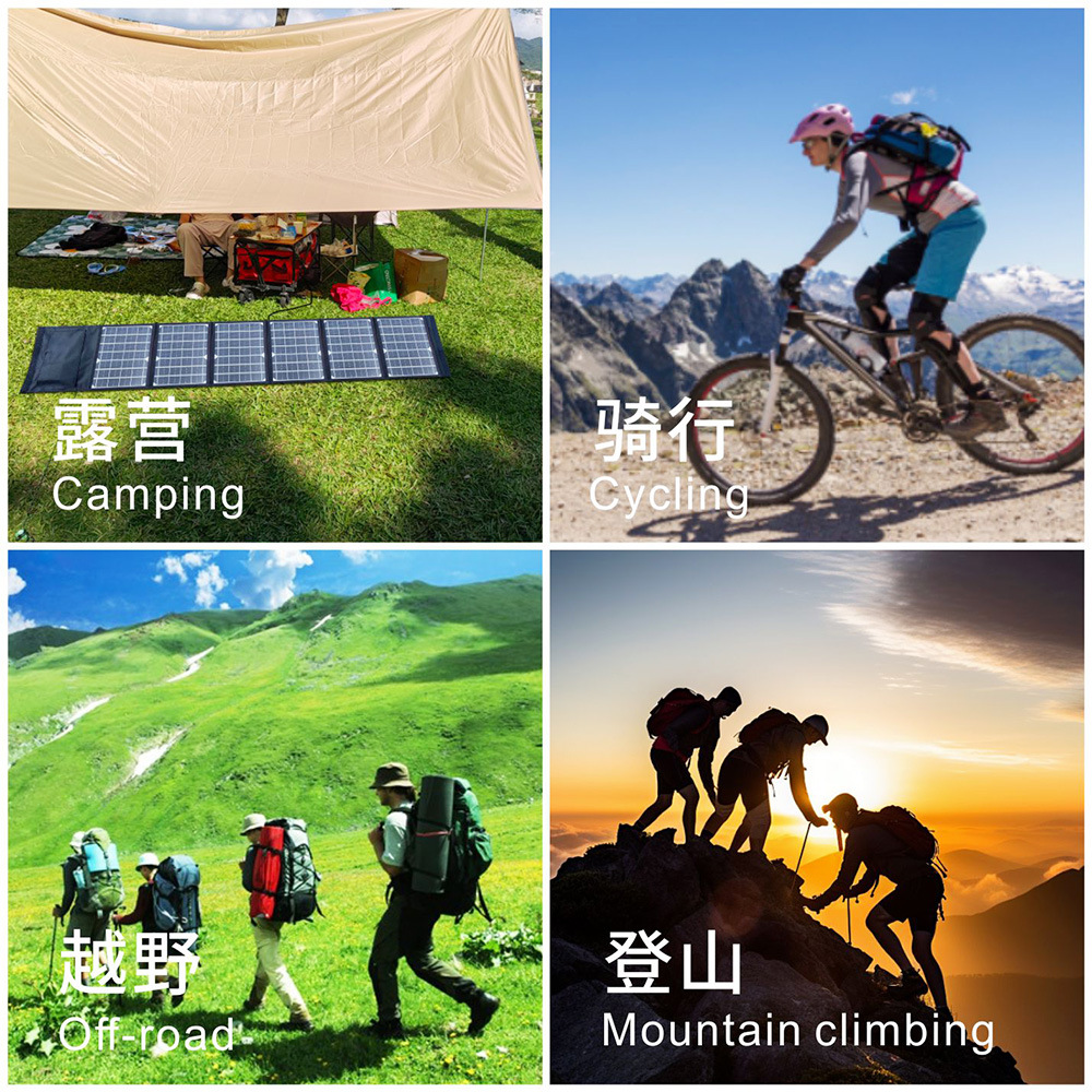 Solar Panel Charging Mobile Phone Solar Foldableing Bag 12V40W Folding Solar Bag Panel