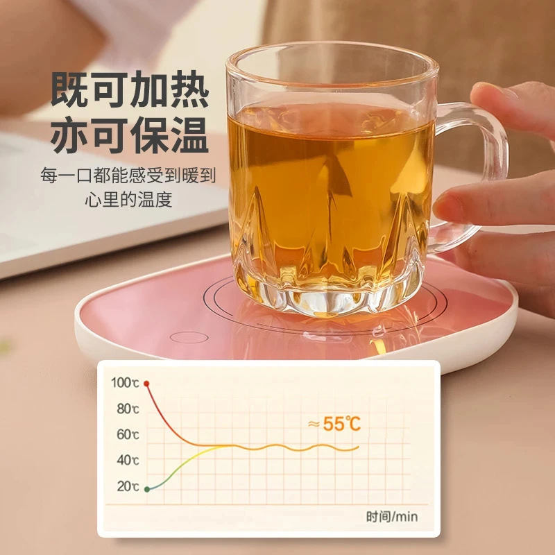 55-Degree Warming Coaster, Constant Temperature Cup Heating Coaster, Insulation Plate, Automatic Constant Temperature Coaster, Tea Warmer, Milk Warmer, Heating Device