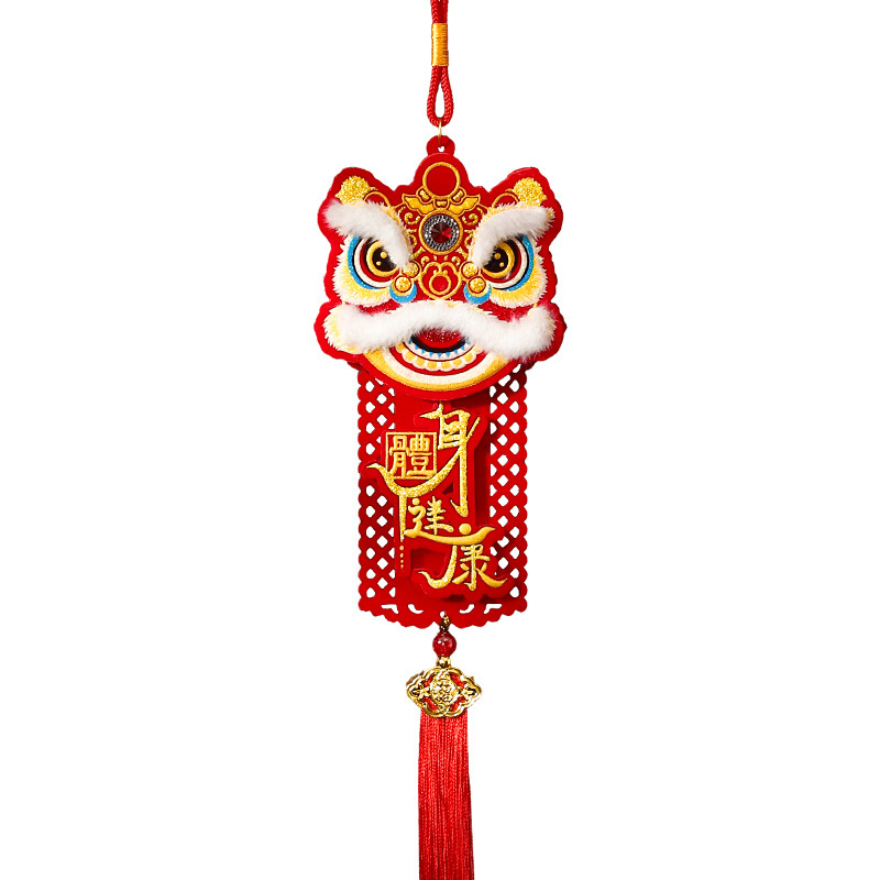 2026 Year of the Horse New Spring Festival Firecracker Pendant Living Room Festive Scene Decoration Pendant Spring Festival Lion Awakening Blessing Pendant