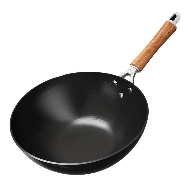 Zhangqiu Traditional Iron Pot Old-fashioned Household Pan Uncoated Non-stick Pan Wok Induction Cooker Gas Stove Universal