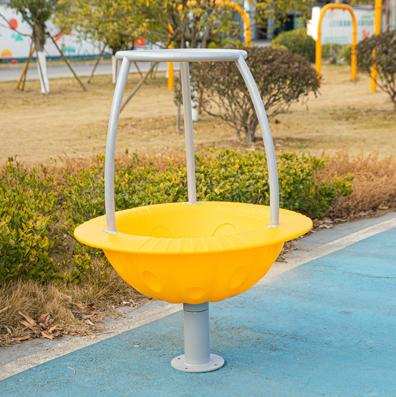 Large Bowl Guardrail Swivel Chair Children's Outdoor Rotating Amusement Facilities Kindergarten Balance Sensory Training Equipment Swivel Chair