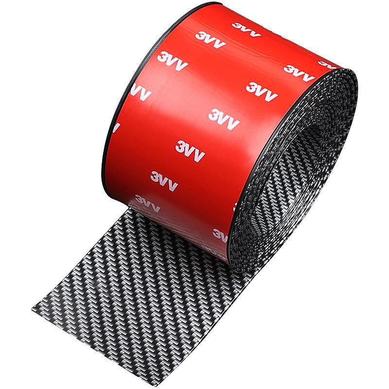 Full Adhesive Car Door Sill Strip Anti-Step Sticker Modified Pedal Carbon Fiber Pattern Bumper Door Edge Anti-Collision Sticker Trim Strip