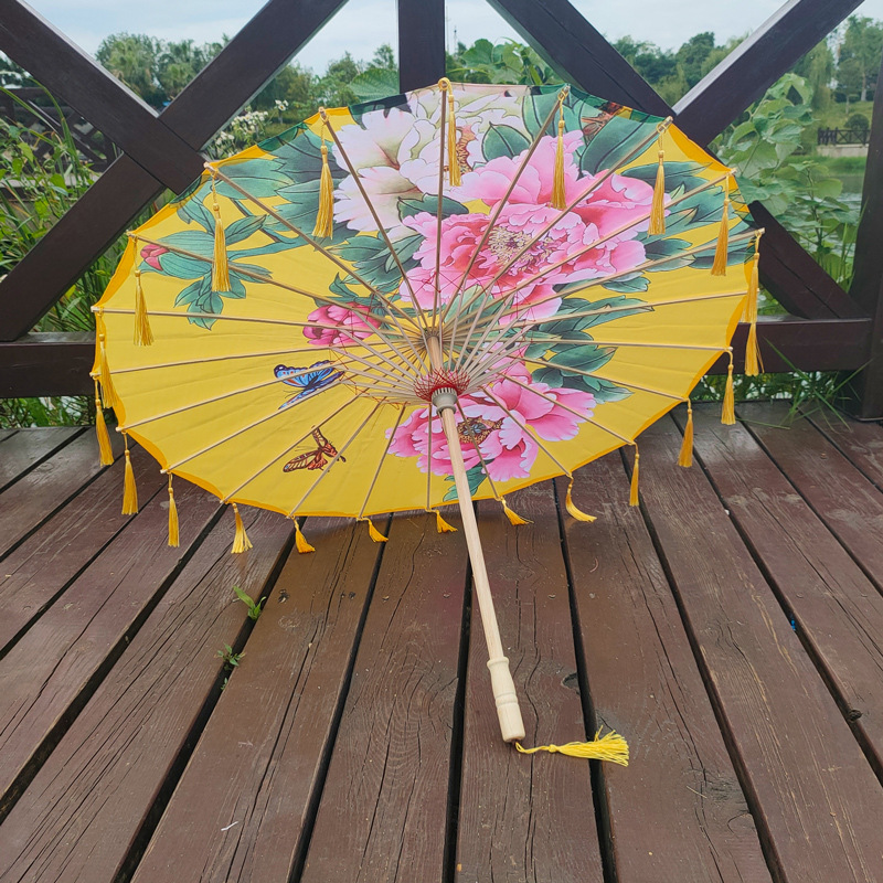 Antique Tassel Umbrella Hanfu Props Ancient Costume Umbrella Show Umbrella Cheongsam Photography Dance Oil Paper Umbrella