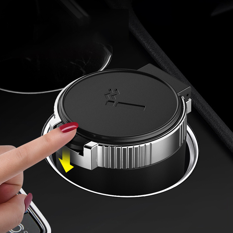 Car Ashtray Car Metal Flame Retardant Inner Tank Cigarette Tank Fly Ash Prevention with Cover LED with Light Car Ashtray