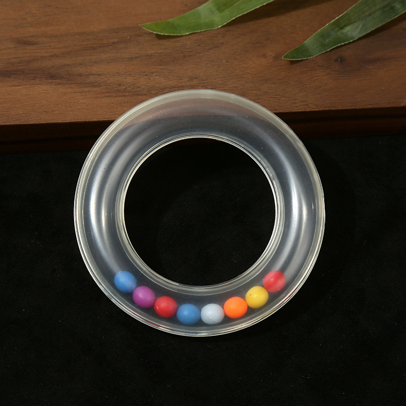 Transparent Kidsren's Plastic Ring Rattle Baby Soothing Hand Bell DIY Plastic Abs Bell Toy Accessories