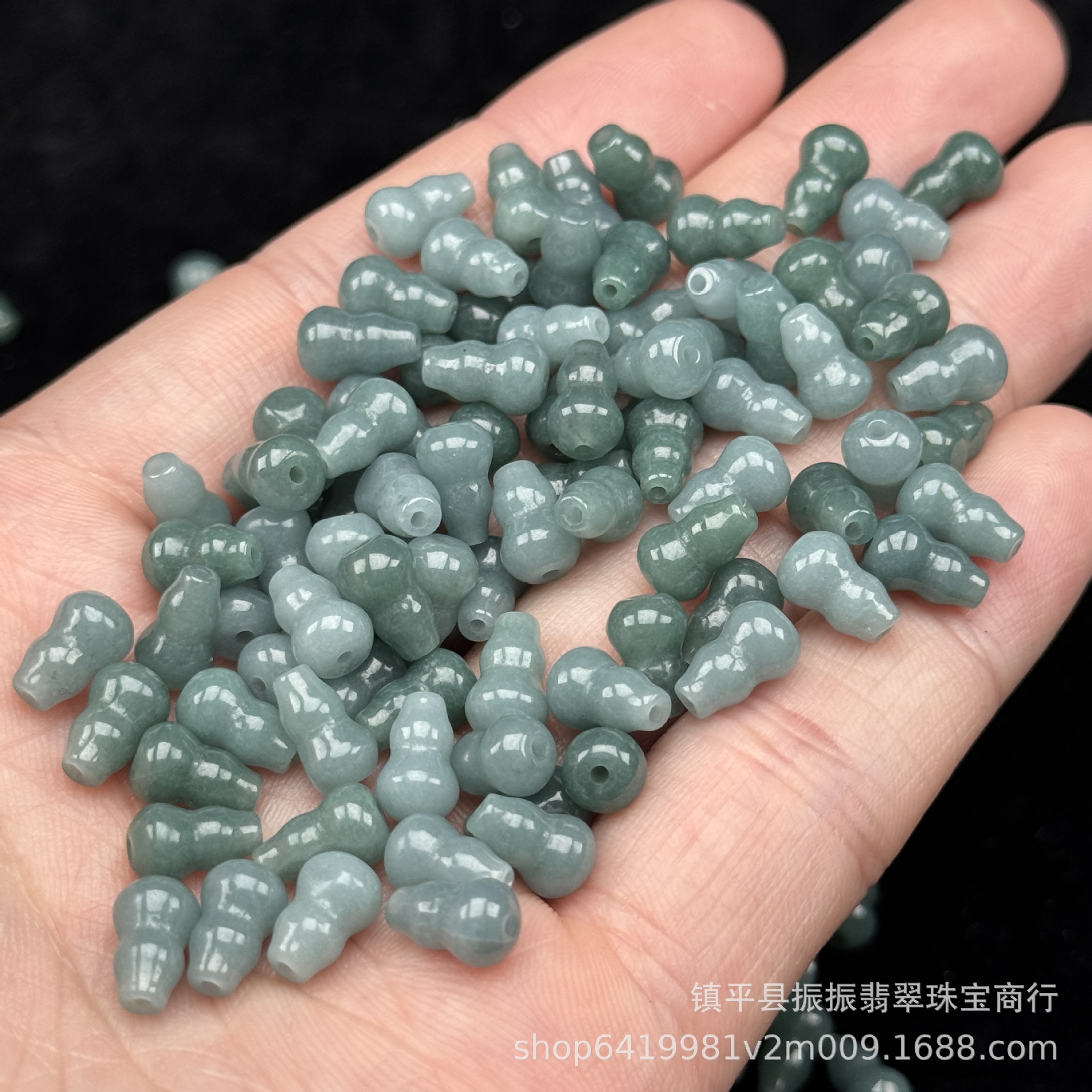 Natural Jade A-Grade Blue Water 6×9mm Gourd Loose Beads Wholesale DIY Jade Jewelry Bracelet Necklace Jade Accessories