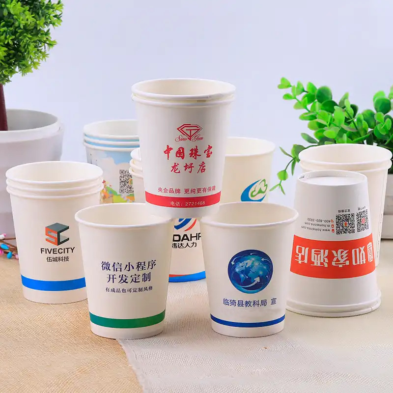 Disposable Paper Cup Custom Printed Logo Disposable Cup Thickeneded Advertising Cup Commercial Household Custom Water Cup Paper