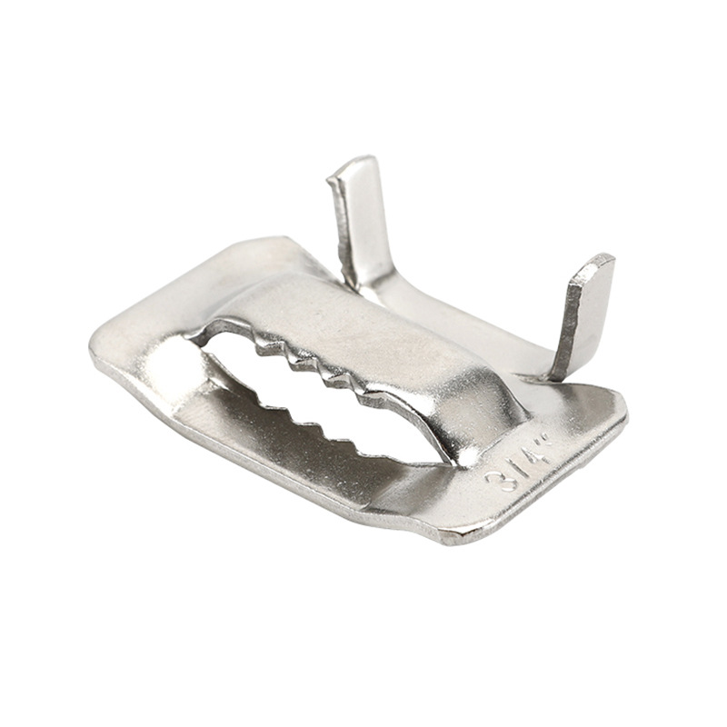304 Stainless Steel Thickened Toothed Buckle Fixed Hoop Metal Adjustable Buckle Clip Strap Packing Buckle