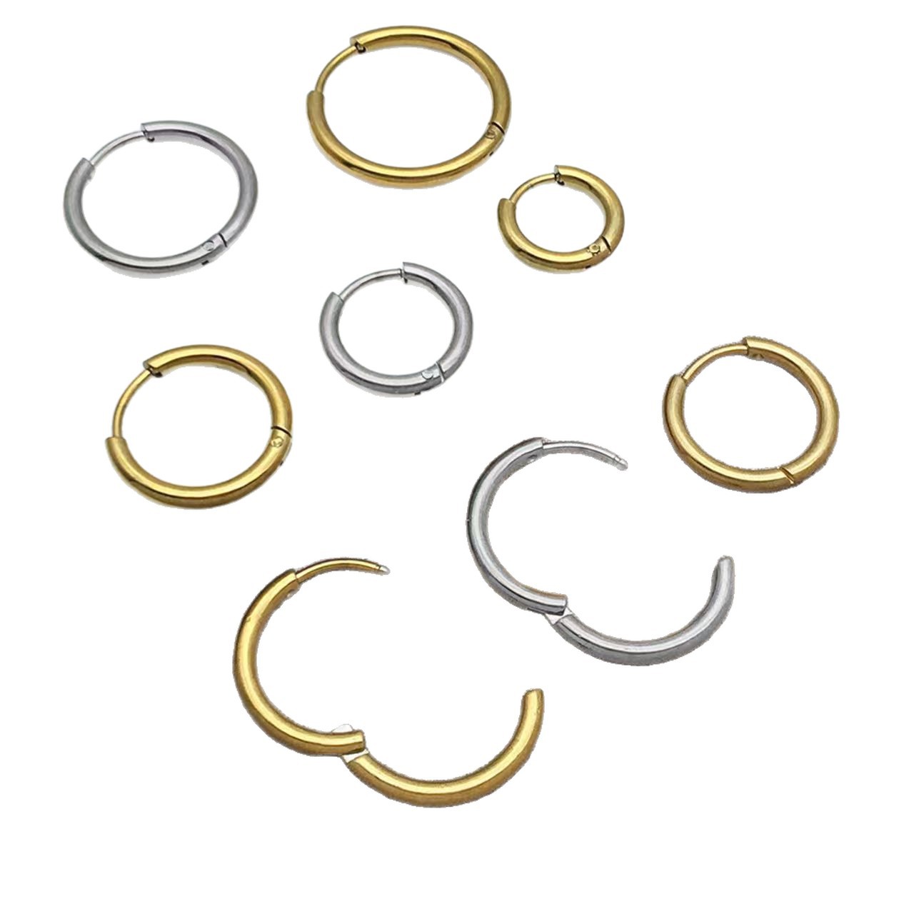 Korean Style New Titanium Steel Earrings Simple Personality Hoop Earrings Trendy Plain Hoop Earrings