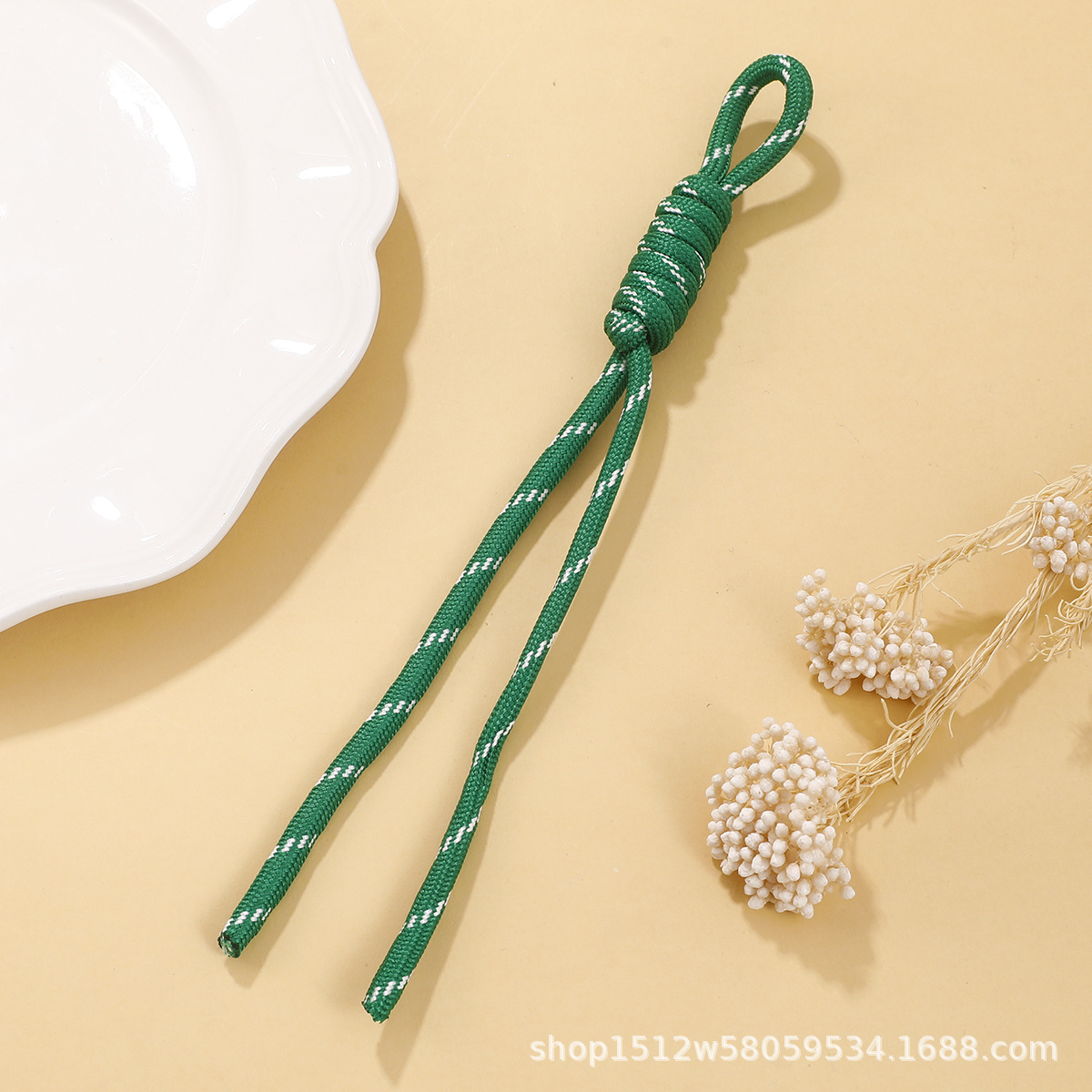 Colorful Dopamine Versatile Nylon Hand Rope Simple Stylish Roman Knot Keychain Ins Bag Pendant Decoration