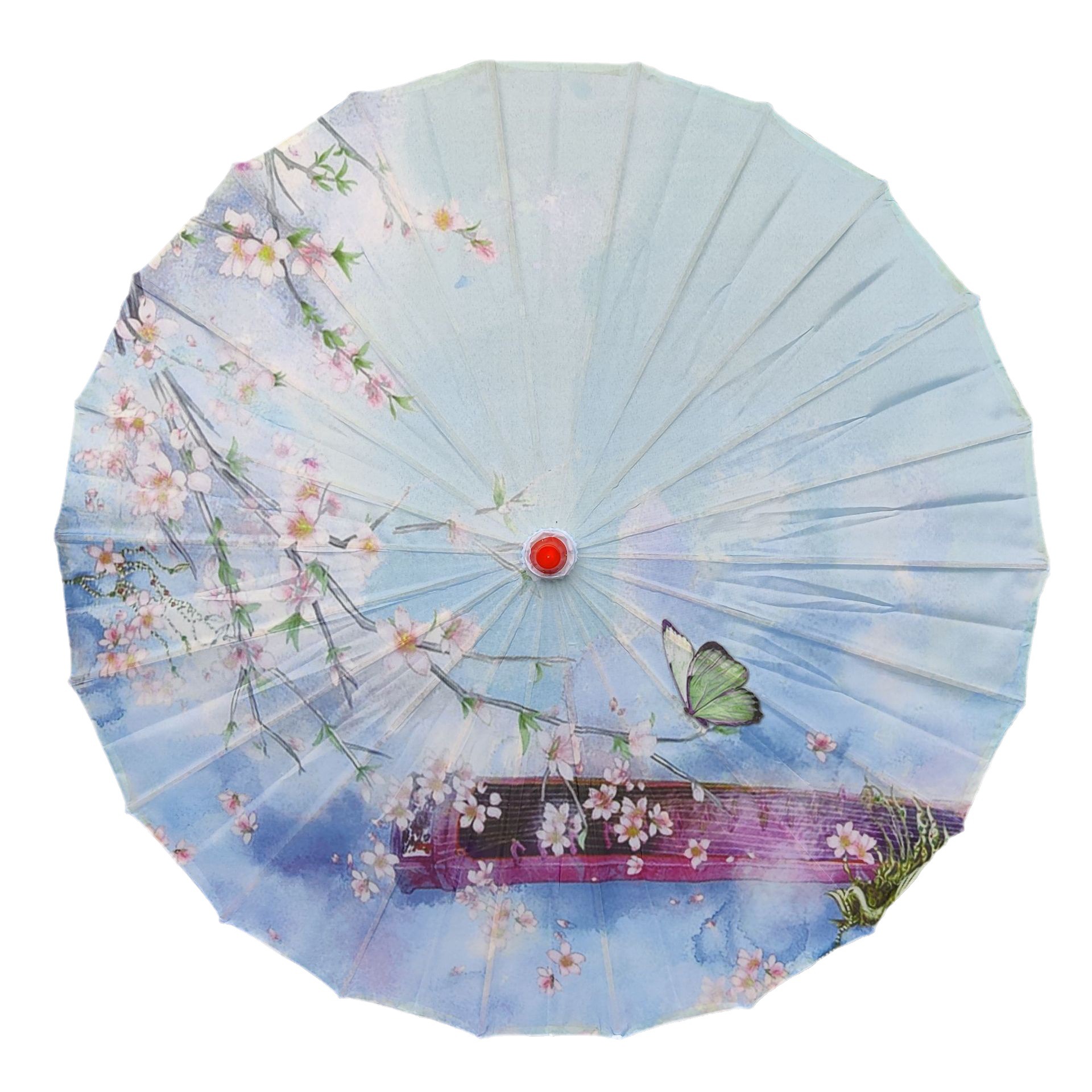 Cloth Bag Chinese Style Printed Ceiling Decoration Oil Paper Umbrella Catwalk Dance Performance Props Ancient Style Craft Umbrella Silk Cloth Umbrella