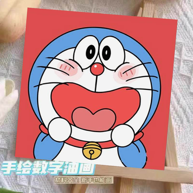 DIY children's digital oil painting hand-painted advanced sense of healing cartoon oil painting stall wholesale 20*20cm small size