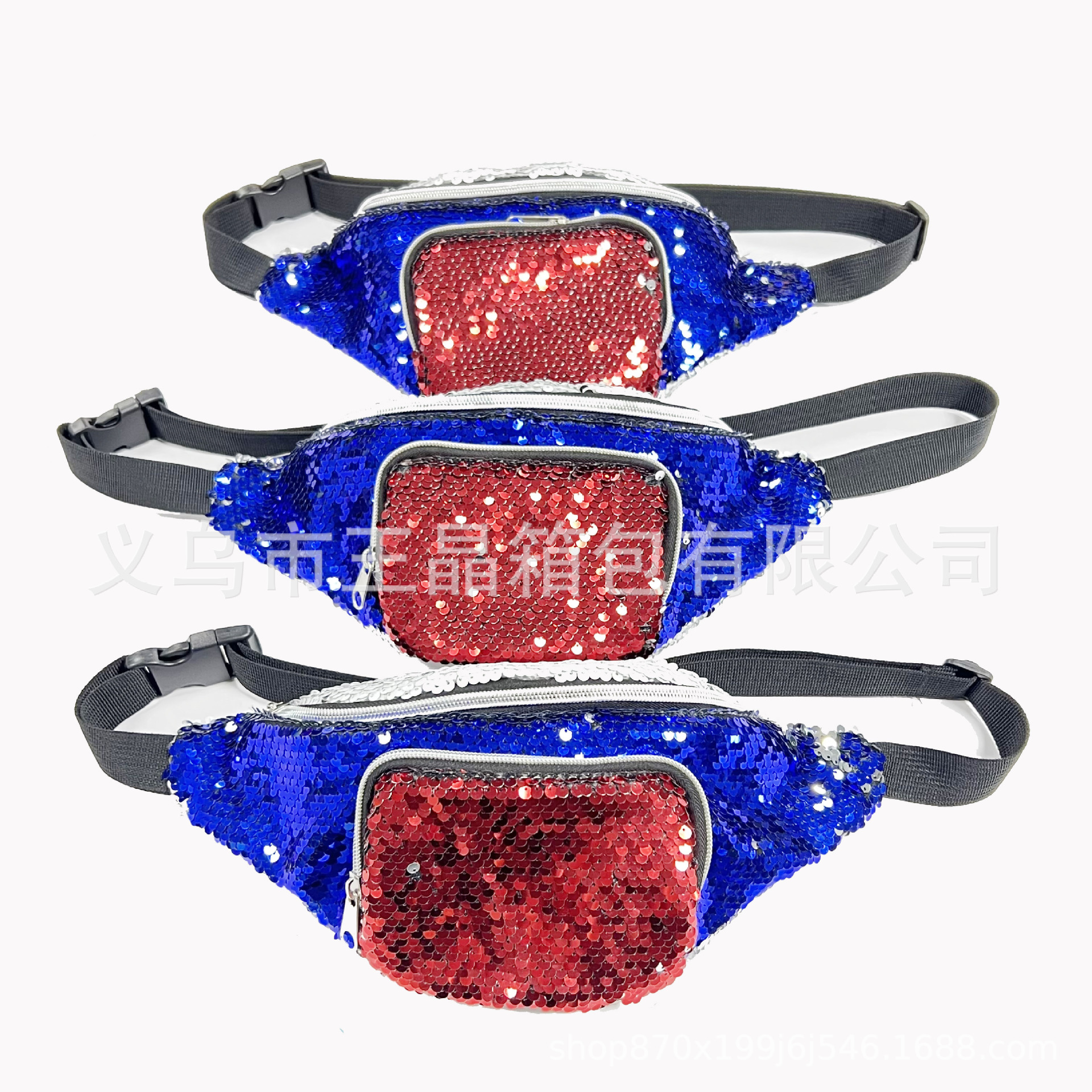 New Sequin Waist Bag Flip Fashionable All-match Crossbody Bag Mermaid Chest Bag Women's Sports Bag Crossbody Bag
