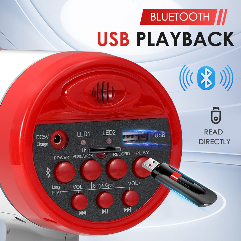 Foreign Trade Model English Version High-Power Handheld Lithium Battery Loudspeaker Promotional Hawking Machine Speaker