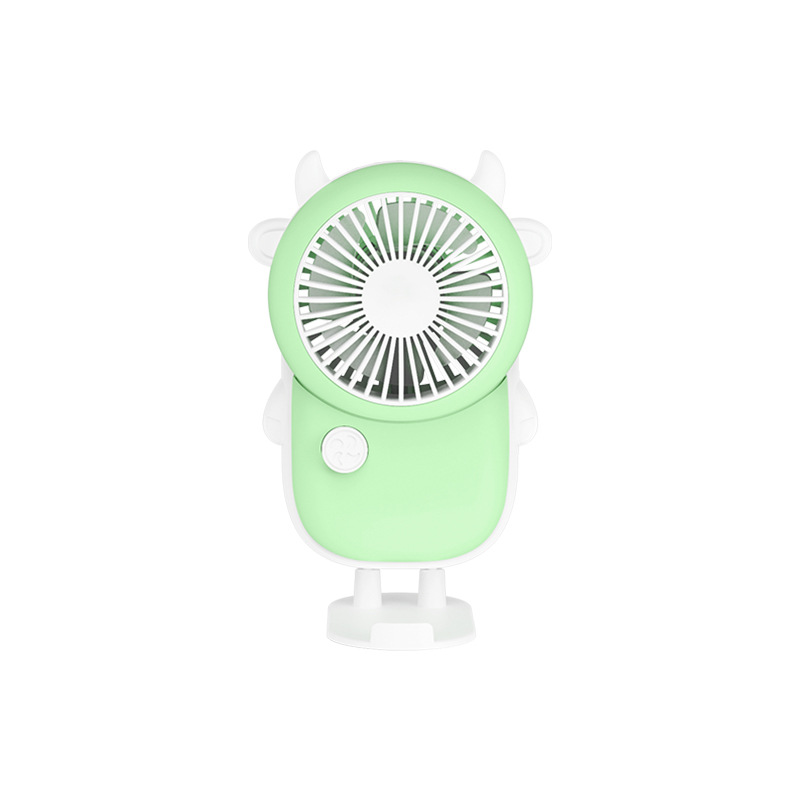 Mobile phone holder with base cartoon horn small fan USB charging children handheld fan activity gift wholesale