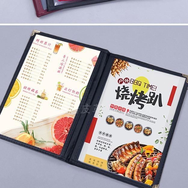 Прозрачный держатель меню ПВХ, рецепт западной кухни, меню с двух сторон на двух страницах