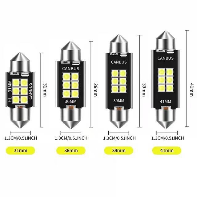 Cross-Border Supply of New Wide-Pressure High-Brightness Car Led Reading License Plate Double-Pointed Lamp 3030 6Smd 3 1mm