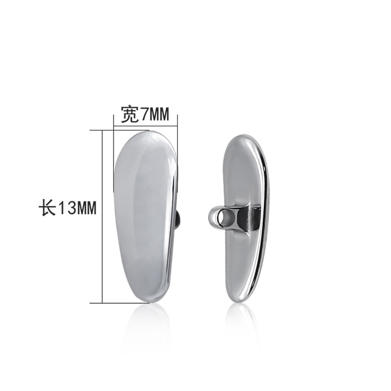 Ready Supply 13*7mm Silver Fashionable Non-Magnetic and Traceless Ceramic Glasses Nose Pads Anti-Slip and Anti-Dirty Stipules