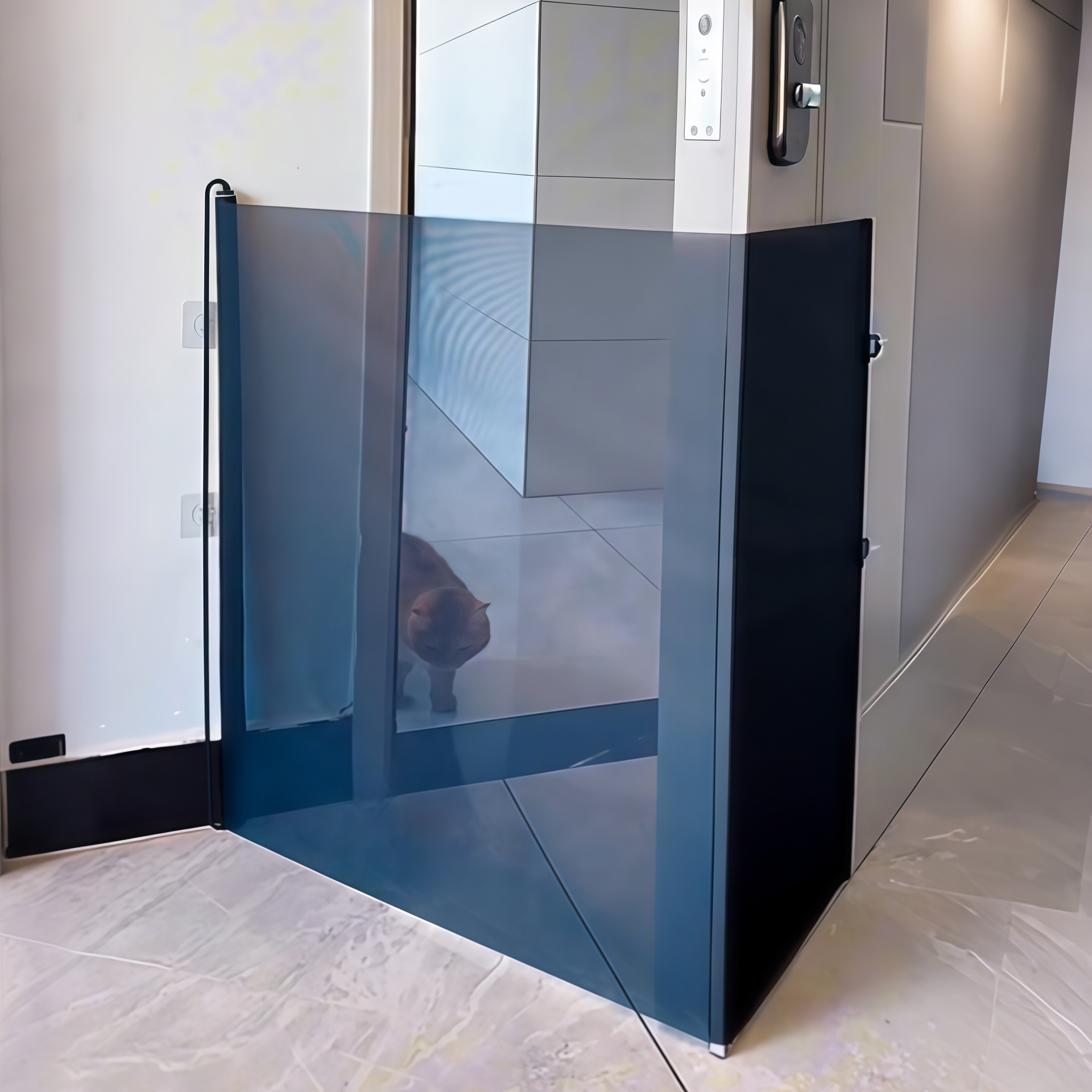 Anti-cat Running Out of Door Bar Automatic Telescopic Pet Fence Anti-jump Partition Fence Door Cat Door Access Door Cat Blocking Baffle