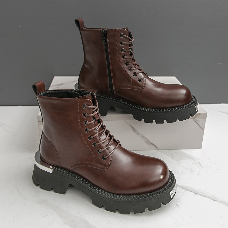 Ботинки для мужчин, уличные, с металлическим декором, мотоциклетные, ретро короткие ботинки, британский стиль, рабочие ботинки