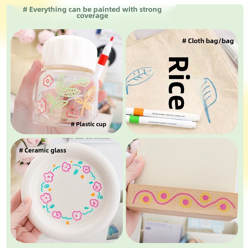 Acrylic marker 24/36/48 color diy waterproof opaque color stackable student color pen painting suit stationery