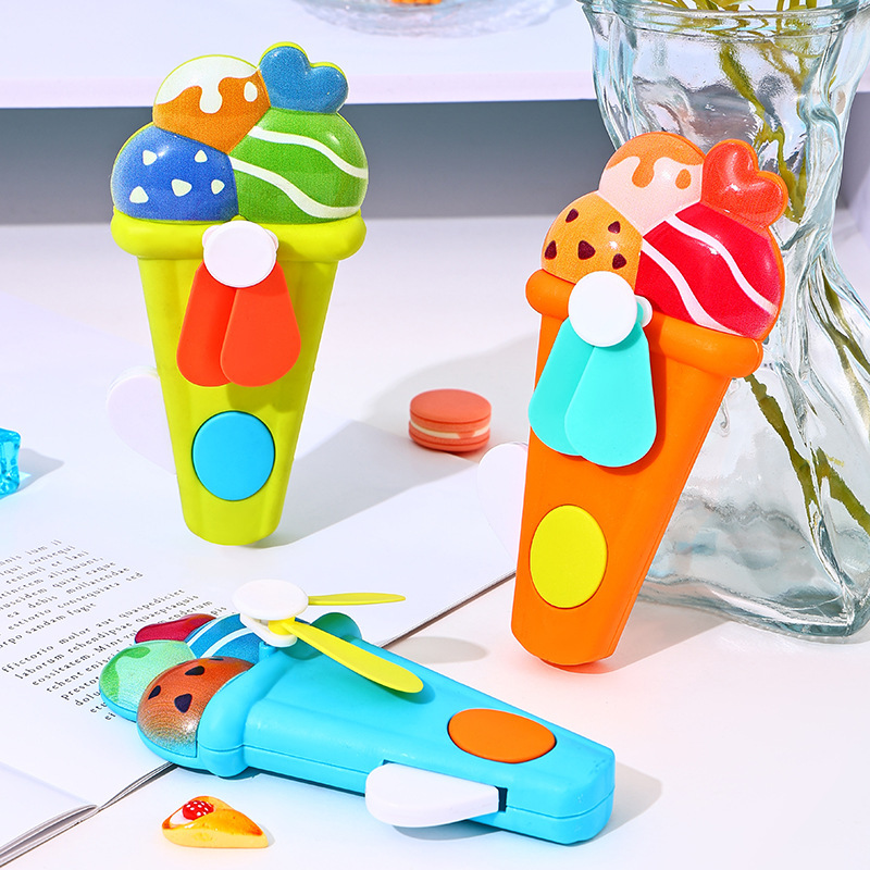 Маленький вентилятор для мороженого, детский ручной вентилятор, портативный мини-вентилятор, ручной вентилятор, подарок для школы, игрушка