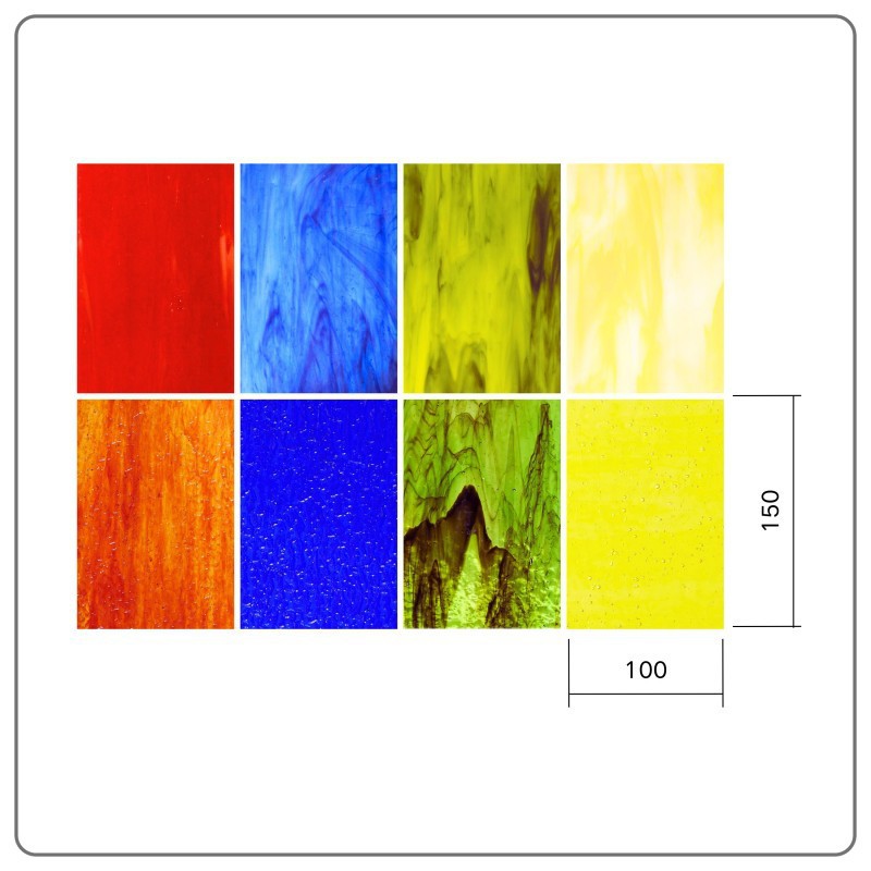 Stained glass 10*15cm thickness 3mm8 pieces packed with a variety of color combinations several rainbow glass stained glass