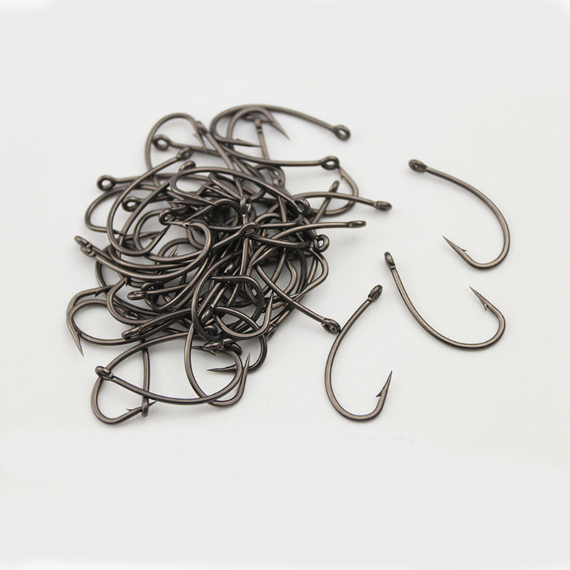 Humpback hook curved back hook long handle barbed carbon steel fish hook Carp Hook tube payua fly hook soft insect hook