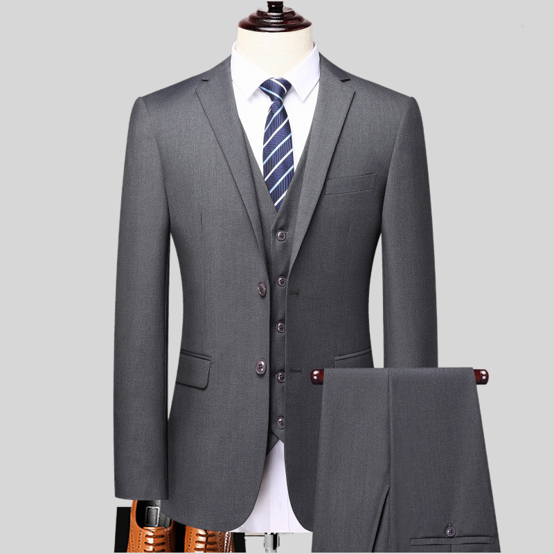 Popular Men's Suit Three-Piece Set, Fashionable Casual Suit for Men, Work Attire, College Student Group Uniform, Wedding