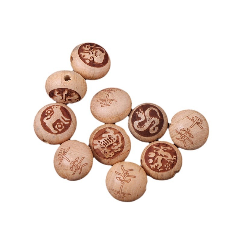 Gift wholesale boxwood zodiac tiger wood carving small ornaments text play wooden ornaments to give people to send baby zodiac