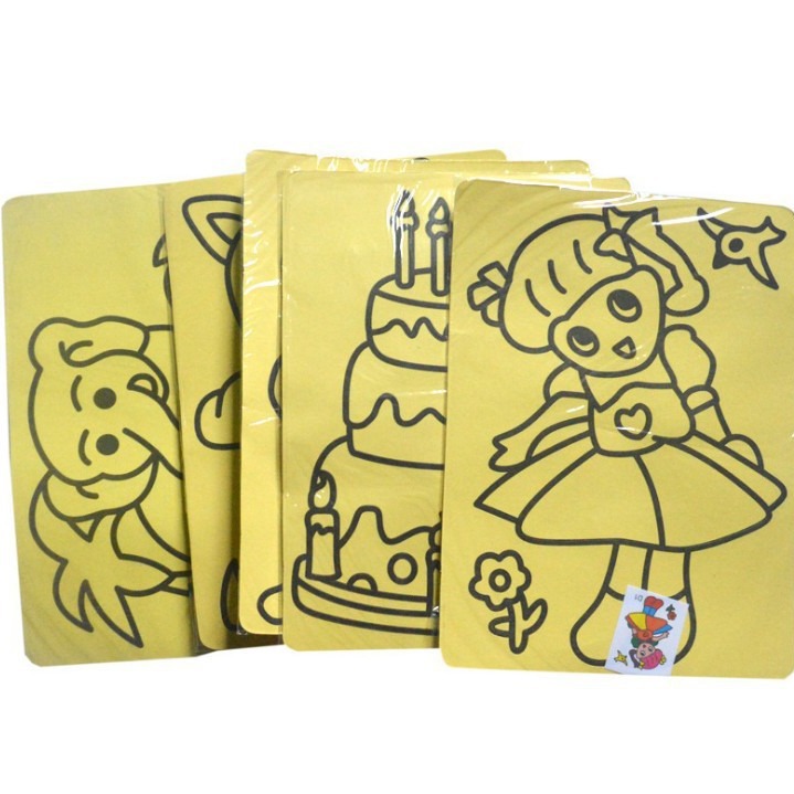 Children's sand painting set for boys and girls baby diy handmade Creative colored sand making kindergarten cartoon puzzle gift