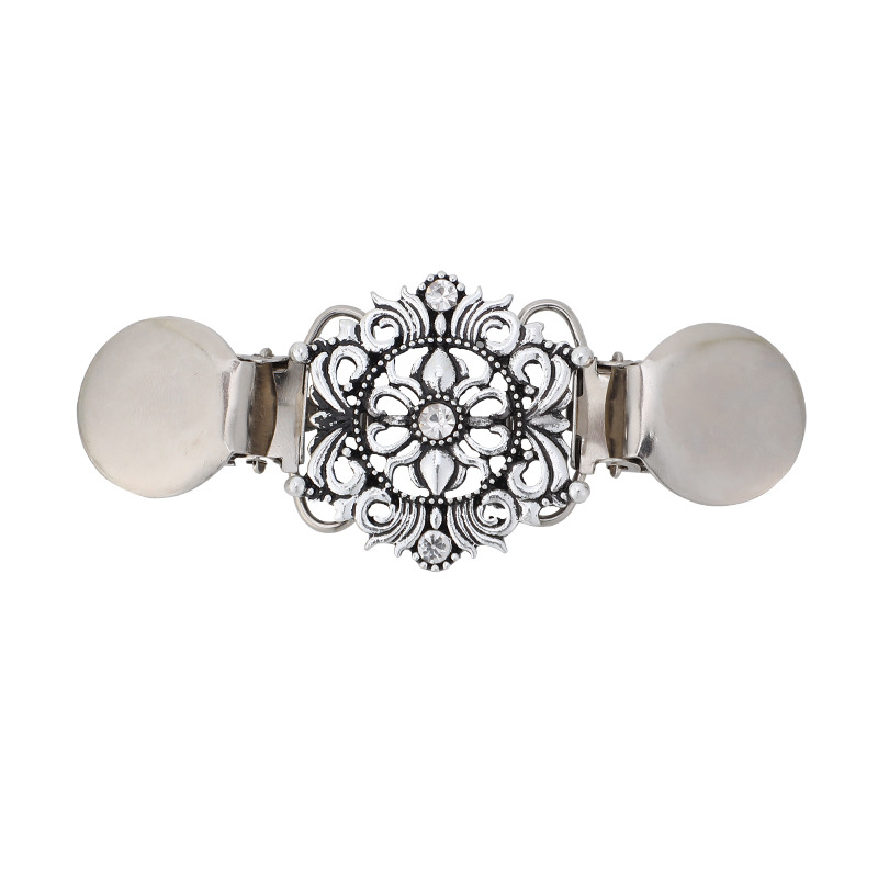 Cross-border for Europe and the United States vintage brooch windbreaker silk towel buckle women's anti-light collar connection buckle sweater clip