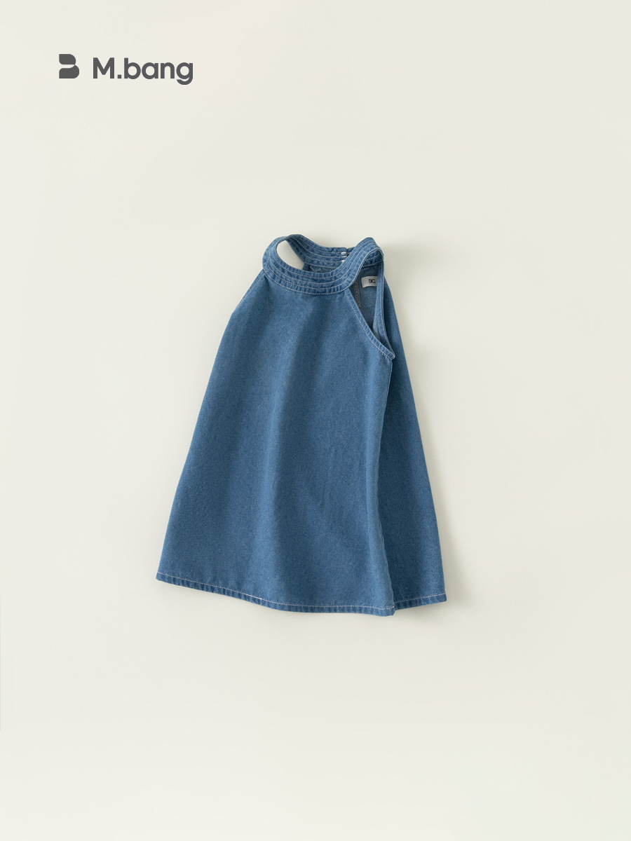 Youbao Children's Clothing Summer New Sleeveless Denim Halter Dress for Young Girls Sweet Girls' Dress