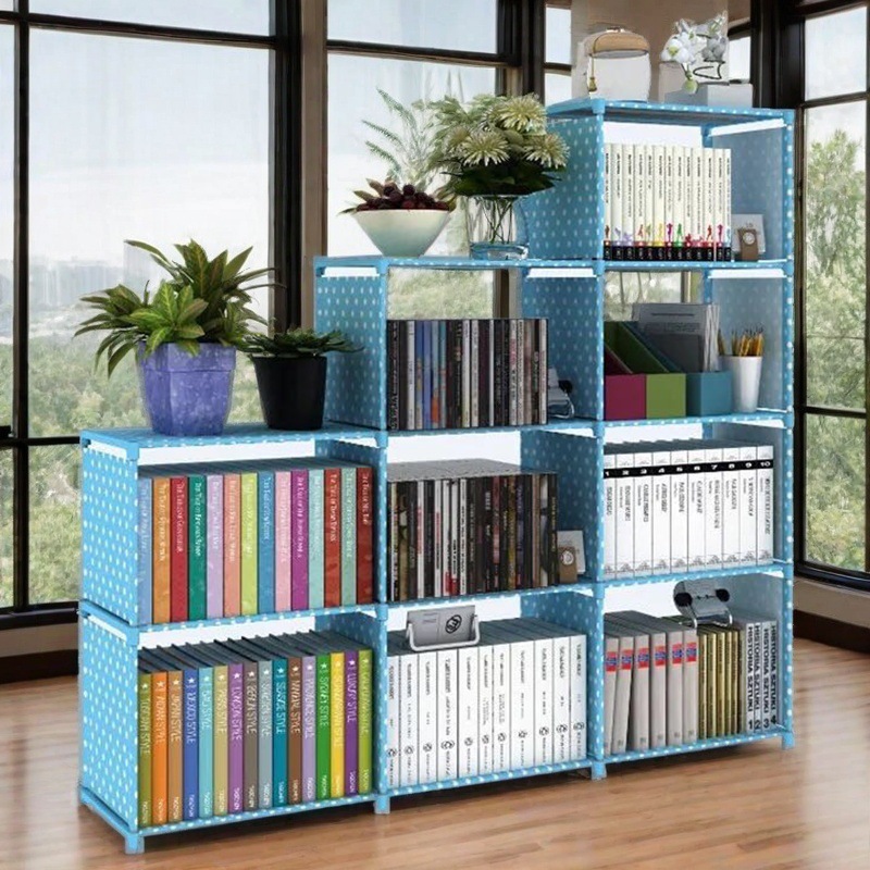 Simple Bookshelf Multi-Layer Floor-Standing Bookcase Assembly Convenient Layered Storage Rack Storage Cabinet