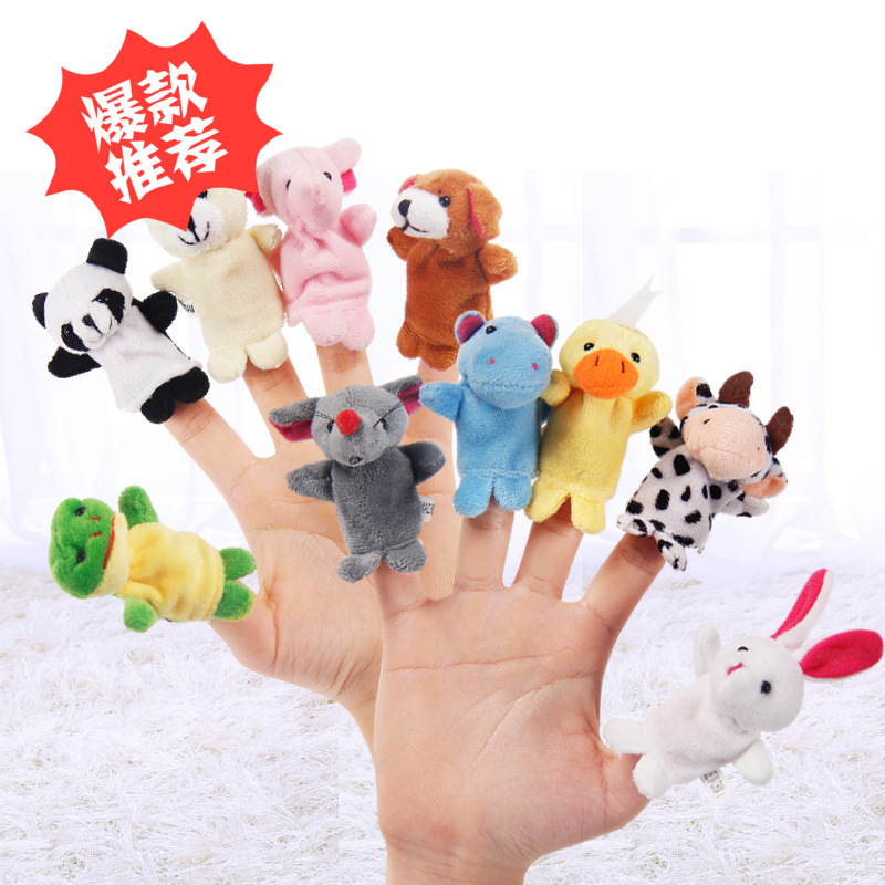 Factory Direct Sales Creative Children's Mini Plush Finger Doll Baby Doll Cartoon Animal Finger Toy