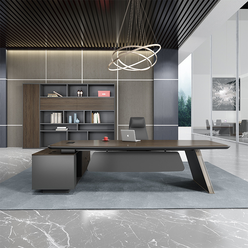 Boss Desk Ceo Desk New Chinoiserie Stable Thickened Paint Solid Wood Large Board Desk Executive Desk Office Furniture