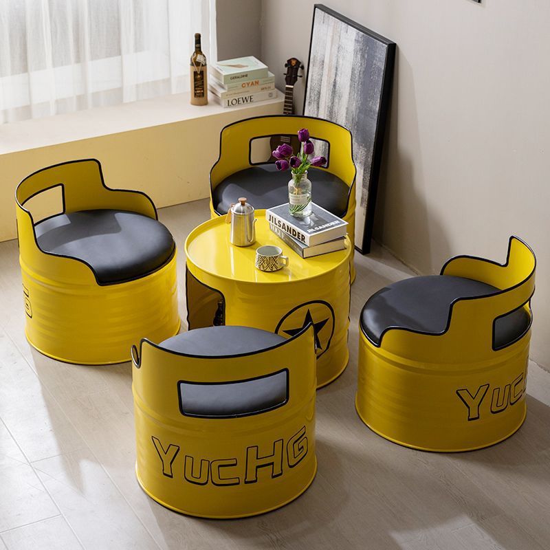Industrial Style Oil Drum Table, Chairs, Sofa, Creative Bar, Milk Tea Shop, Billiard Room, Rest Area, Iron Coffee Table, Booth Combination