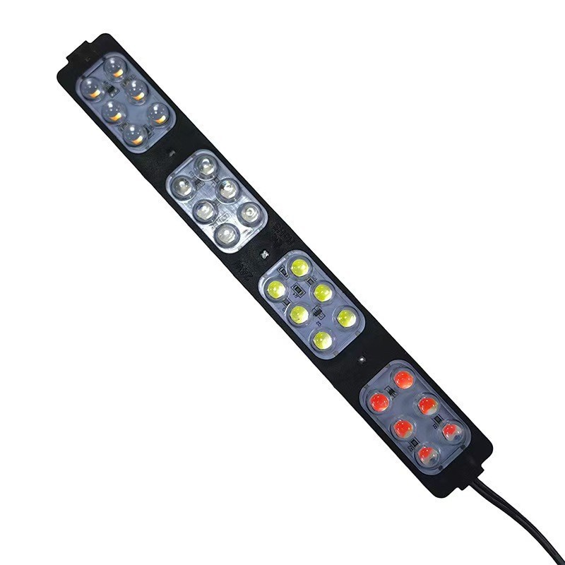 Engineering Vehicle Truck Truck Low Voltage 12V24V Double Row 12 Lights Flashing Light Led Red and Blue Warning Signal Light Car Light