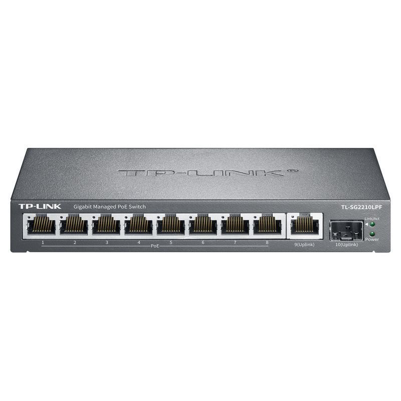 TP-LINK TL-SG2210LPF Full Gigabit Cloud Management 10-Port POE Power Supply Switch SFP Ubiple VLAN