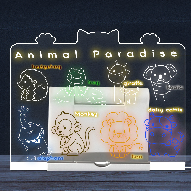 [Luminous drawing board] children's luminous hand drawing board erasable DIY transparent acrylic night light learning board