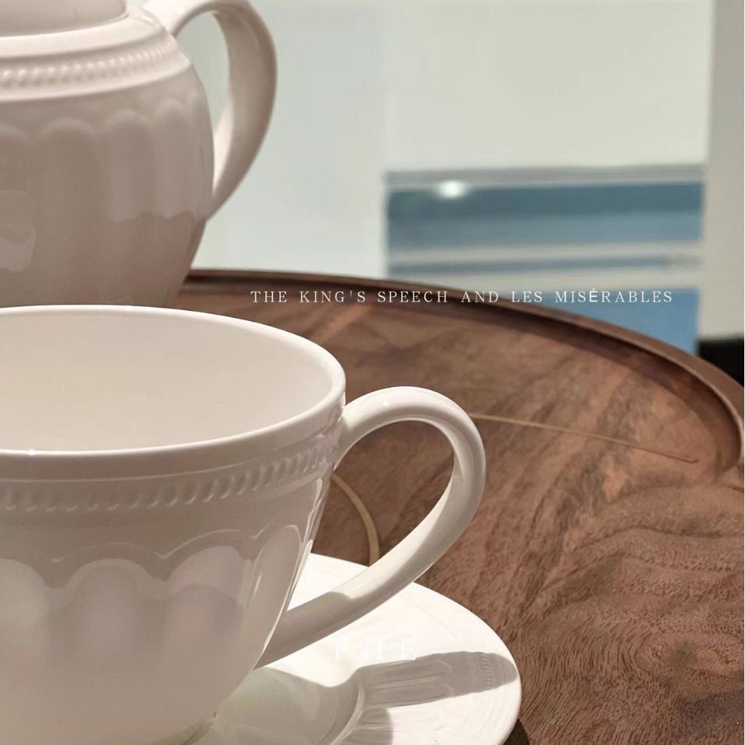 Light Luxury Roman Bone China Ceramic Tableware Pure White Household Dishes and Plays European-style High-end Free Matching Tableware