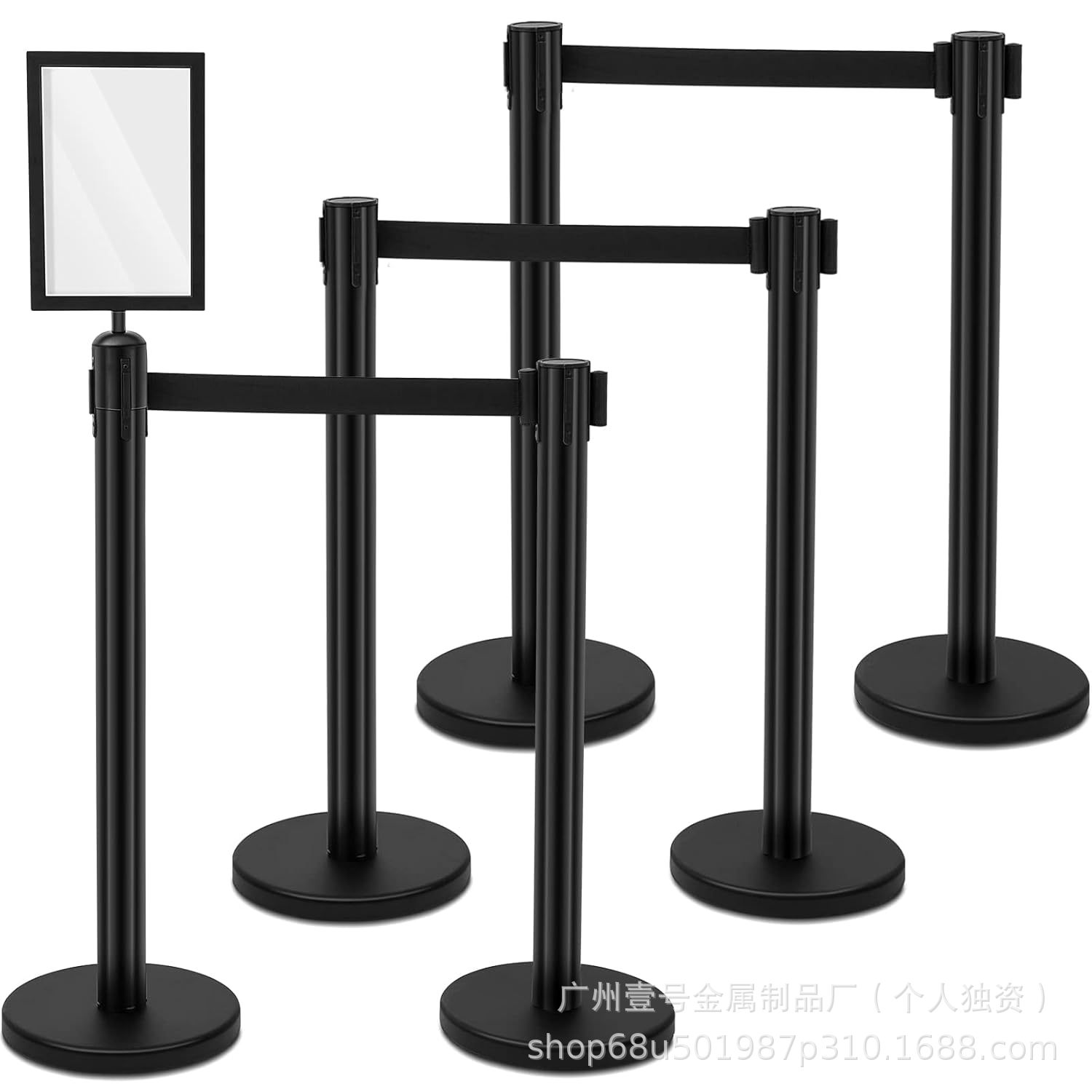 Stainless Steel 1.0m Wire Barrier Isolation Retractable Safety Warning Line Post Queue Fence Hollow Base