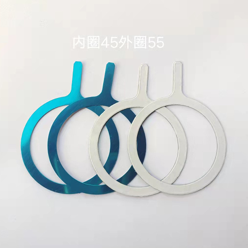 The wireless charging and guiding magnetic sheet can be made in various sizes, and the adhesive can also be used for die-cutting and punching wireless charging at will.