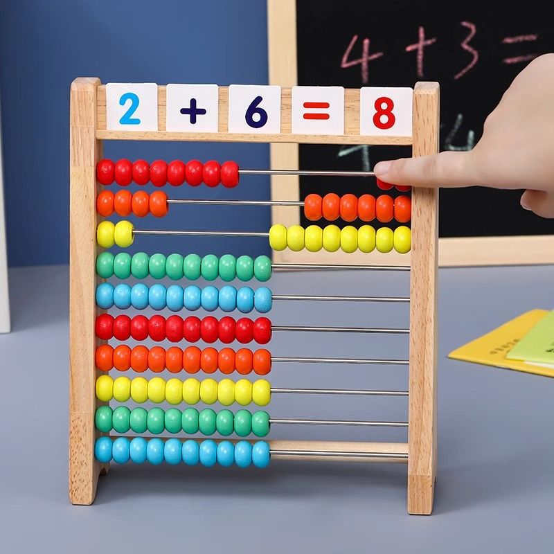 Calculation Rack Kindergarten Primary School Students Mathematics Arithmetic Stick Children's Bead Abacus Rack Abacus Addition and Subtraction Arithmetic Teaching Aware Early Education
