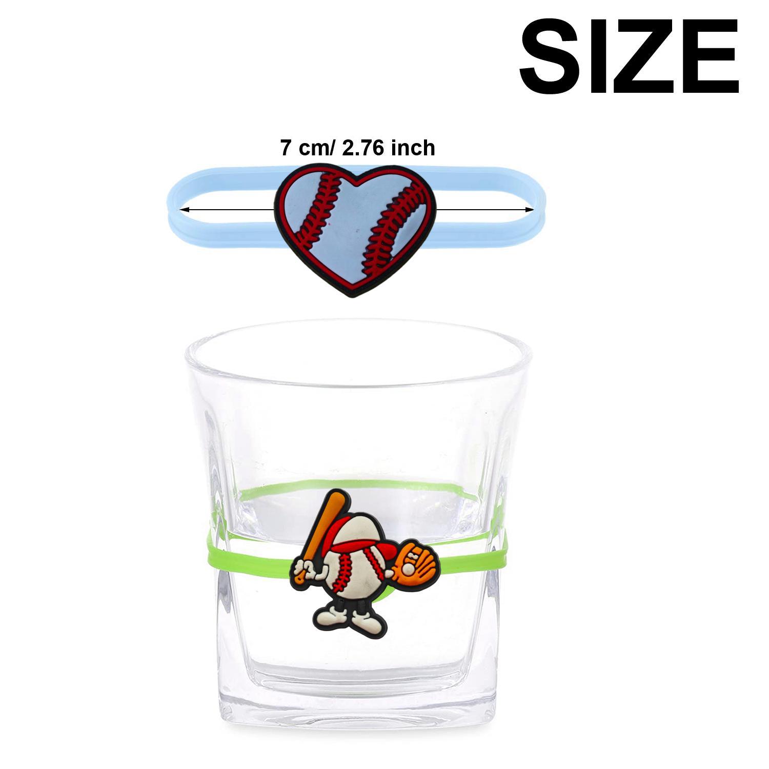 baseball baseball Creative Silicone Wine Glass Identifier sheinKTV Bar Beer Cocktail Glass Identifier